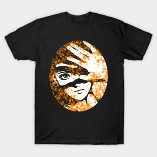 Punk Fashion Style Oval Orange Glowing Girl T-Shirt